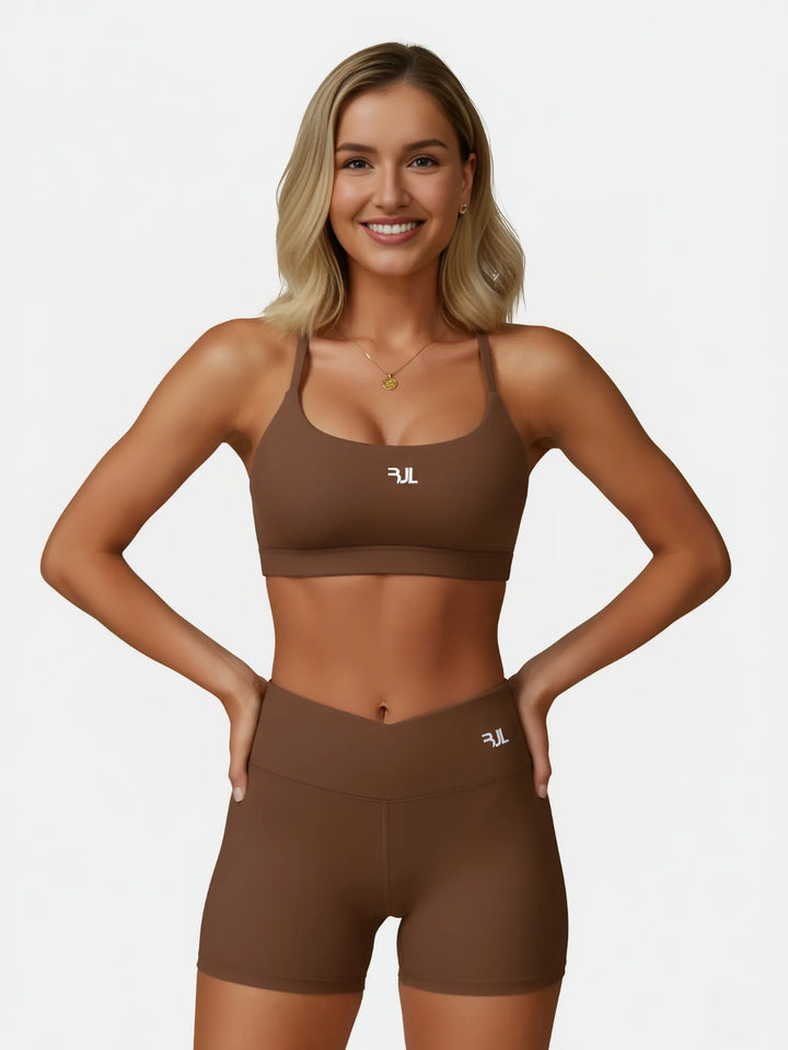 Conjunto Short + Top Alça | Marrom