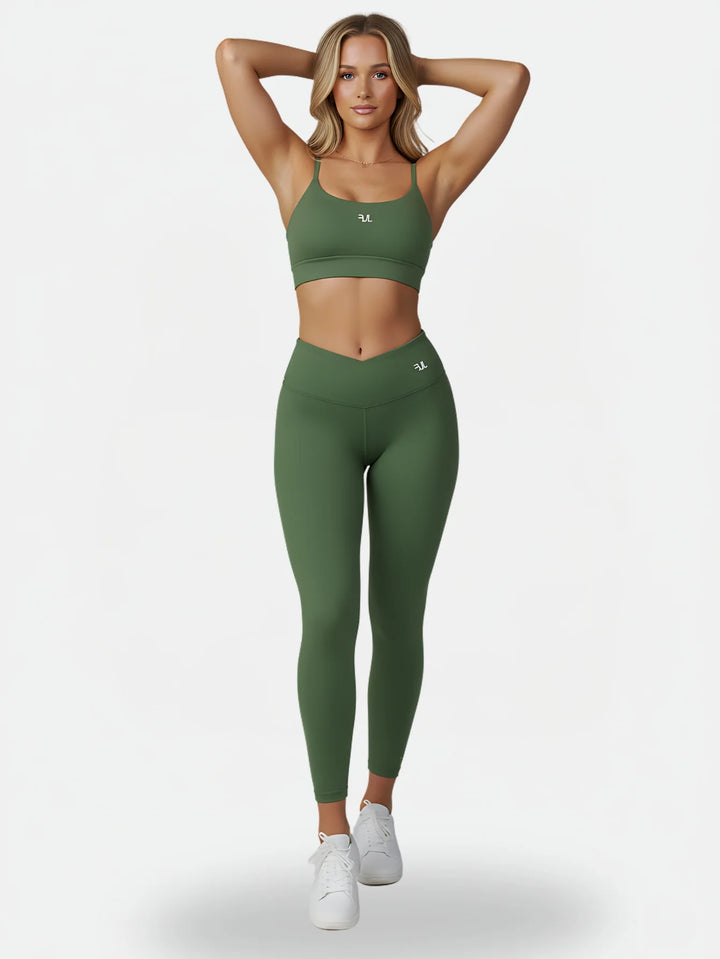 Conjunto Legging + Top Alça | Verde Militar
